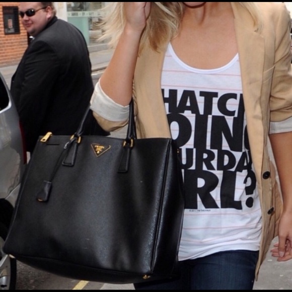 Prada Handbags - Authentic Prada Saffiano Nero leather tote